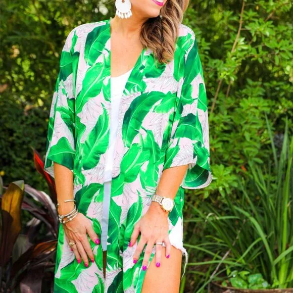THE CHRISTIANA TAYTUM TROPICAL PRINT KIMONO NWT - Picture 2 of 10